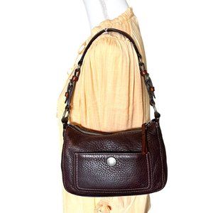 Brown Pebbled Leather Small Coach Bag Vintage